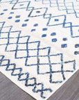 Rug Culture RUGS Nadia White Blue Tribal Runner Rug (Discontinued)