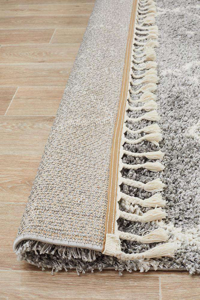 Rug Culture RUGS Nahla Silver Fringed Tribal Rug (Discontinued)
