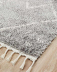 Rug Culture RUGS Nahla Silver Fringed Tribal Runner (Discontinued)