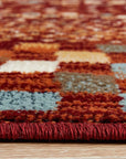 Rug Culture Rugs Oxford Squares Rust Runner