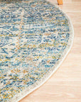 Rug Culture RUGS Rimini Blue & Grey Transitional Round Rug (Discontinued)