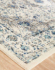 Rug Culture RUGS Sivas Ivory & Blue Distressed Transitional Rug