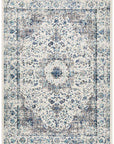 Rug Culture RUGS Sivas Ivory & Blue Distressed Transitional Rug