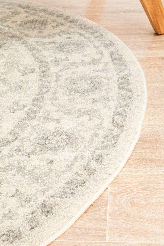 Rug Culture RUGS Verda Transitional Round Rug - White
