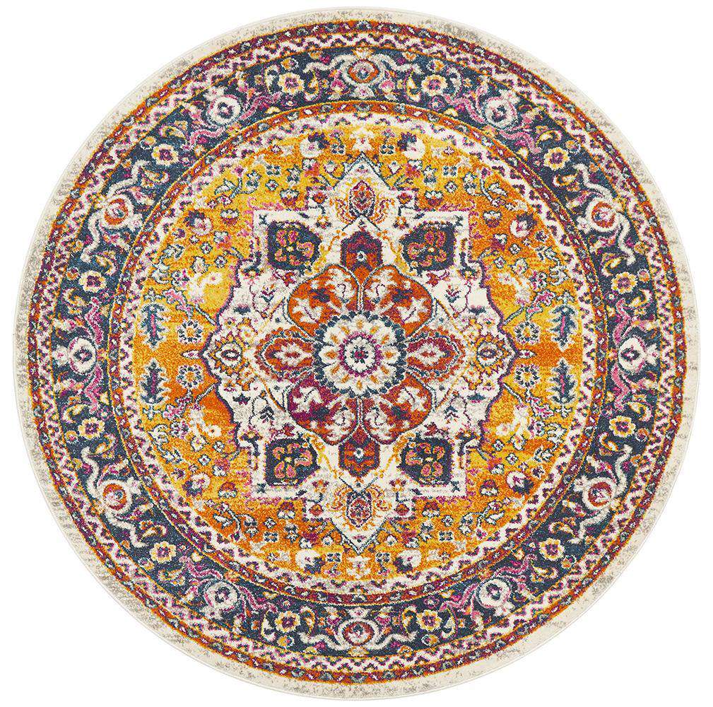 Rug Culture RUGS Yettem Traditional Round Rug