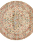 Rug Culture RUGS Zahra Distressed Floral Round Rug