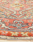Rug Culture RUGS Zora Red Tribal Round Rug