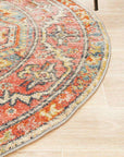 Rug Culture RUGS Zora Red Tribal Round Rug
