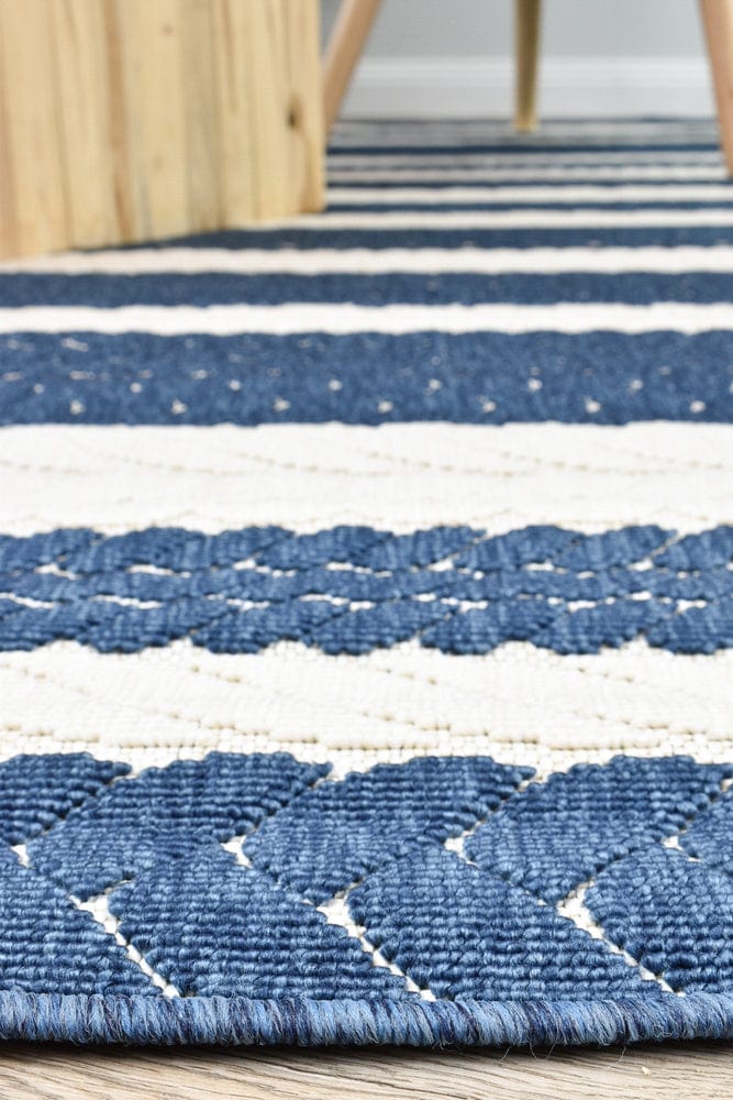 Visalia Blue & White Outdoor Rug Simple Style Co