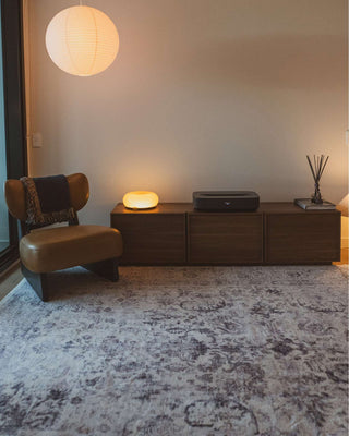 Sakalar Grey Floral Medallion Washable Rug