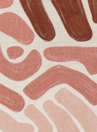 Sapa Pink and Red Abstract Washable Rug