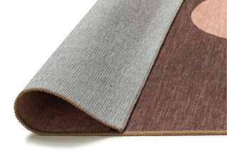 Sobe Pink and Burgundy Wave Stripe Indoor Outdoor Washable Rug