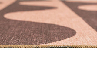 Sobe Pink and Burgundy Wave Stripe Indoor Outdoor Washable Rug