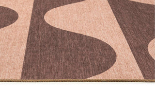 Sobe Pink and Burgundy Wave Stripe Indoor Outdoor Washable Rug