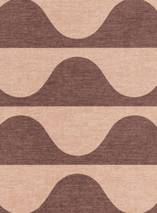 Sobe Pink and Burgundy Wave Stripe Indoor Outdoor Washable Rug