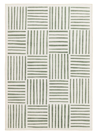 Talamook Green Matchstick Indoor Outdoor Washable Rug