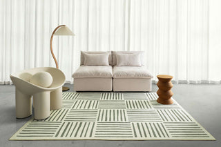 Talamook Green Matchstick Indoor Outdoor Washable Rug