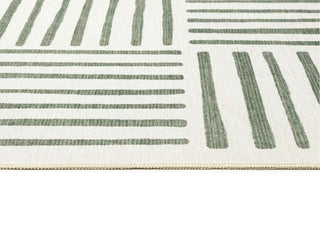 Talamook Green Matchstick Indoor Outdoor Washable Rug