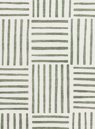 Talamook Green Matchstick Indoor Outdoor Washable Rug