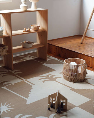 Tanta Brown Print Indoor Outdoor Washable Rug