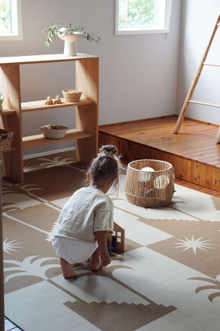 Tanta Brown Print Indoor Outdoor Washable Rug