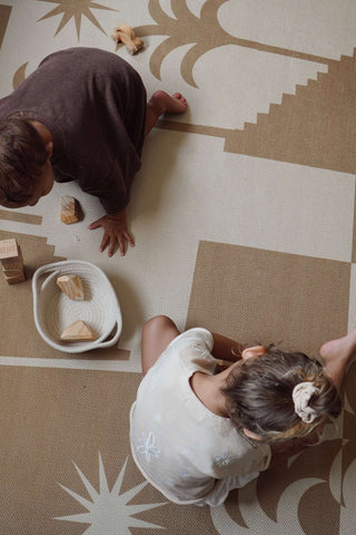 Tanta Brown Print Indoor Outdoor Washable Rug