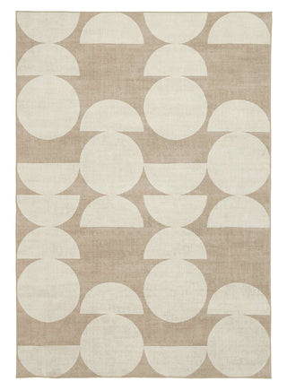 Tendo Taupe and Beige Geometric Washable Rug