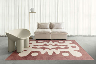 Thio Mirage Rose Clay and Cream Washable Rug