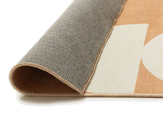 Tiari Half Moons Printed Peach and Cream Washable Rug