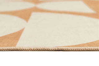 Tiari Half Moons Printed Peach and Cream Washable Rug