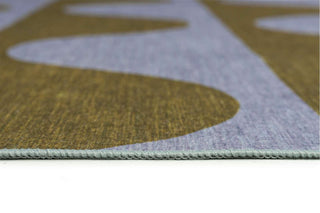 Wynwood Olive and Blue Wave Stripe Indoor Outdoor Washable Rug