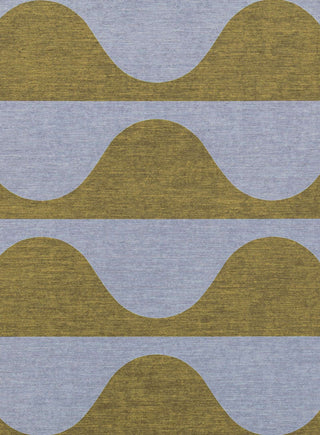 Wynwood Olive and Blue Wave Stripe Indoor Outdoor Washable Rug