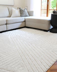 Farah Geometric Ivory Rug styled in living room | Simple Style Co