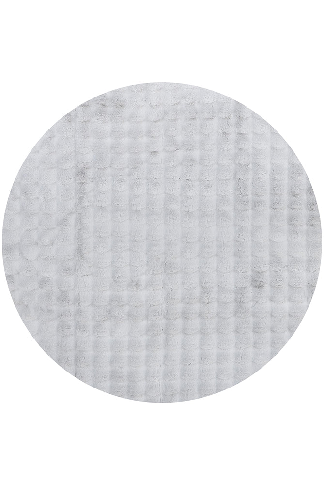 Bubble Silver Machine Washable Round Rug | Simple Style Co