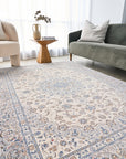 Melody Kashan Ivory Rug styled in living room | Simple Style Co
