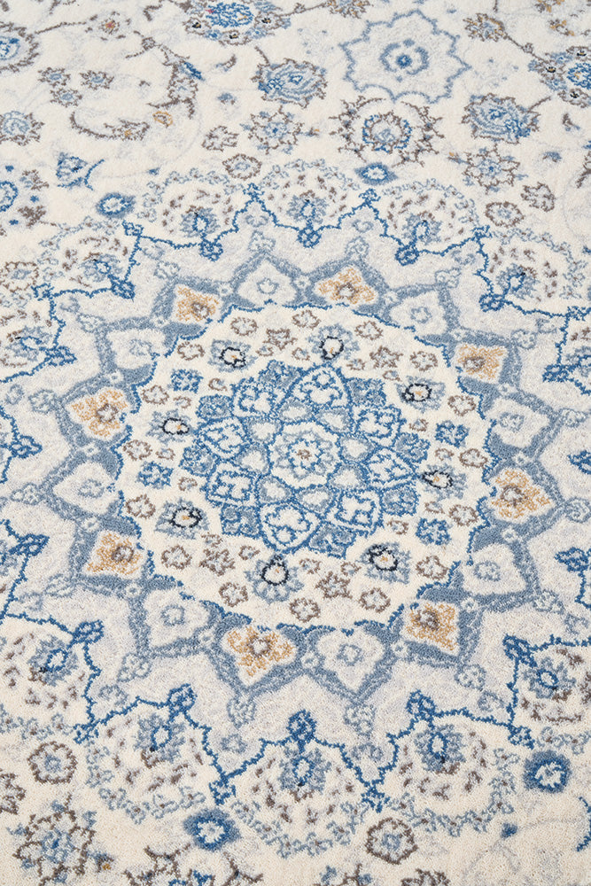 Close up view of the Melody Kashan Ivory Rug | Simple Style Co