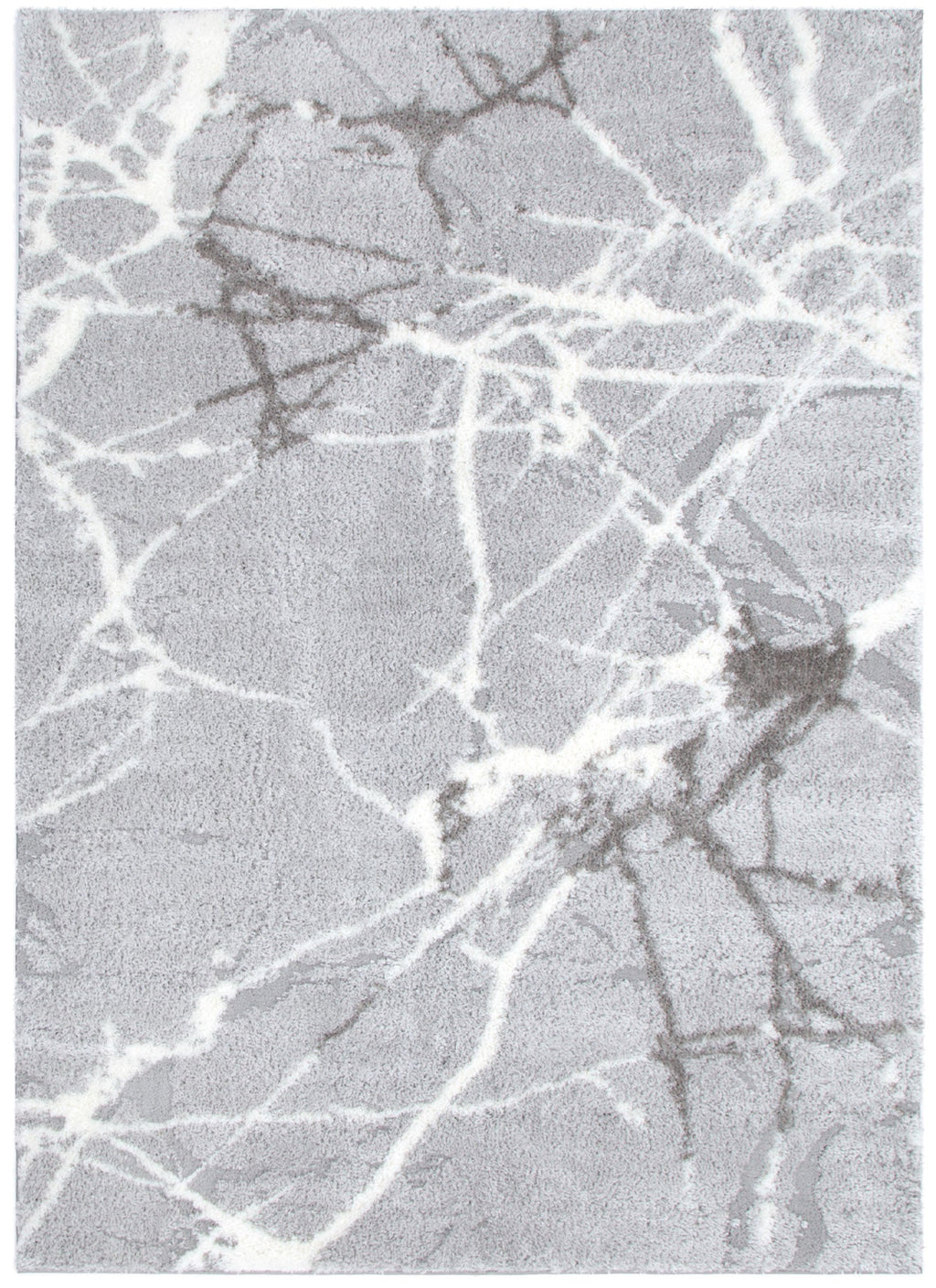Tender Abstract Silver Shag Rug | Simple Style Co