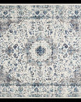 Sivas Ivory & Blue Distressed Transitional Rug - Simple Style Co